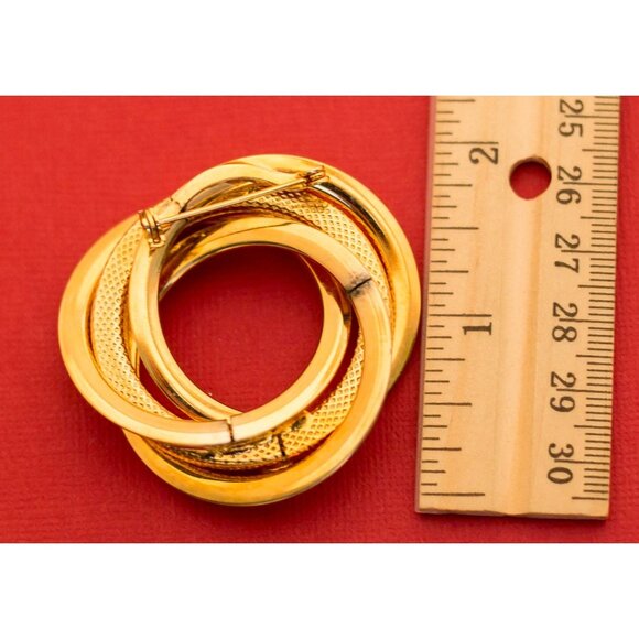 Vintage Gold Tone Statement Brooch with a faux pearl - F3 - Picture 2 of 2